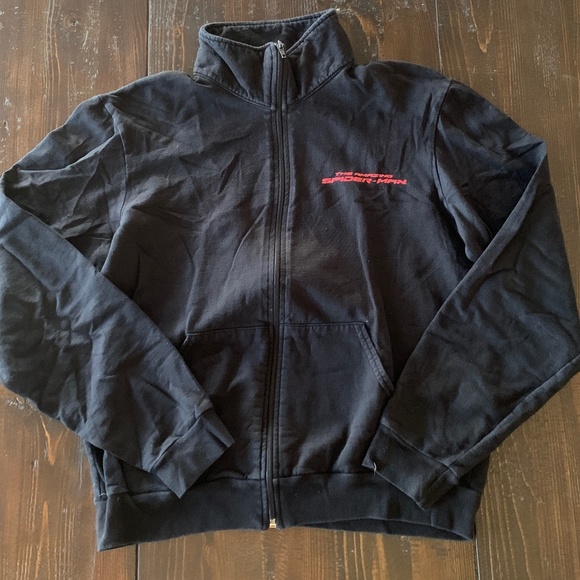 CALIFORNIA FLEECE BY AMERICAN APPAREL ● Limited Edition, Spiderman Black Zip-Up - Picture 1 of 2